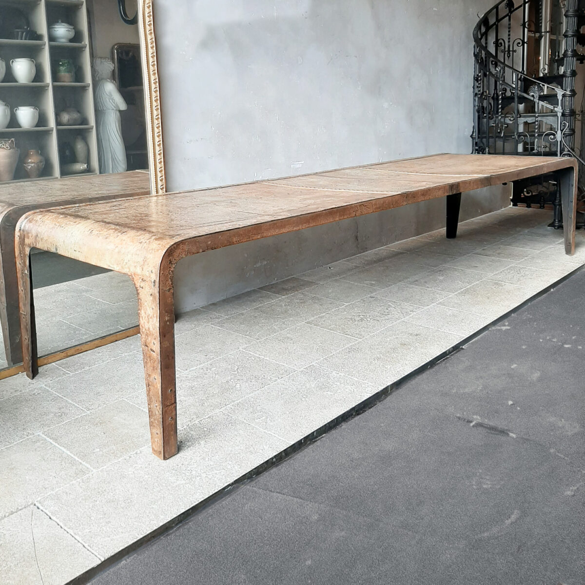 Rondlopen Uitleg verraden Industriële metalen tafel 4 meter lang x 1 meter breed - Piet Jonker